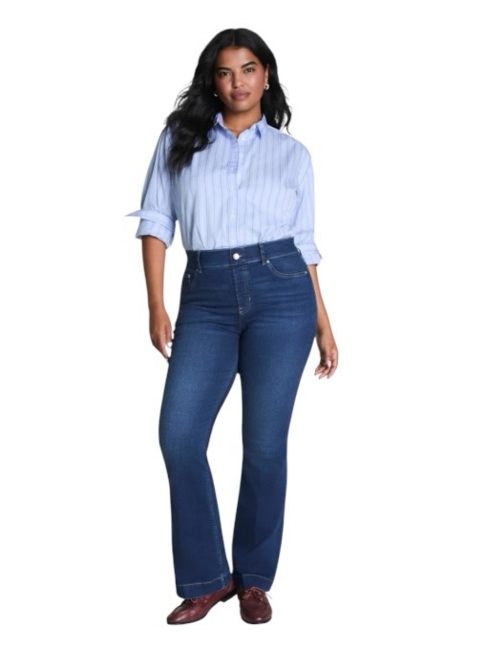 SPANX SPANXshape EveryWear Pull-On Flare Jeans - Dark Wash, Size XL / TG